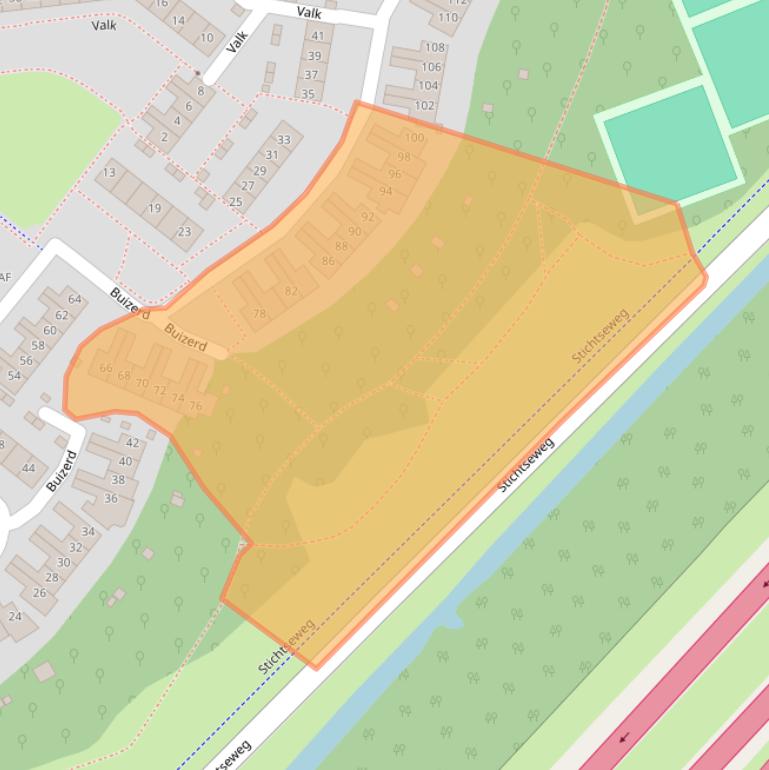 Kaart van postcodegebied 1261SV.