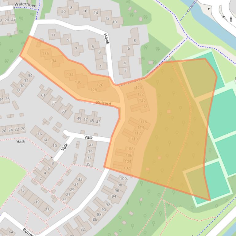 Kaart van postcodegebied 1261SW.