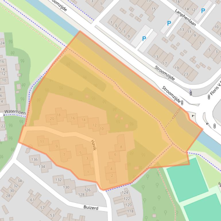 Kaart van postcodegebied 1261SZ.