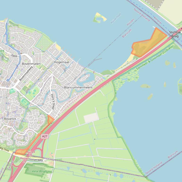 Kaart van postcodegebied 1261TA.