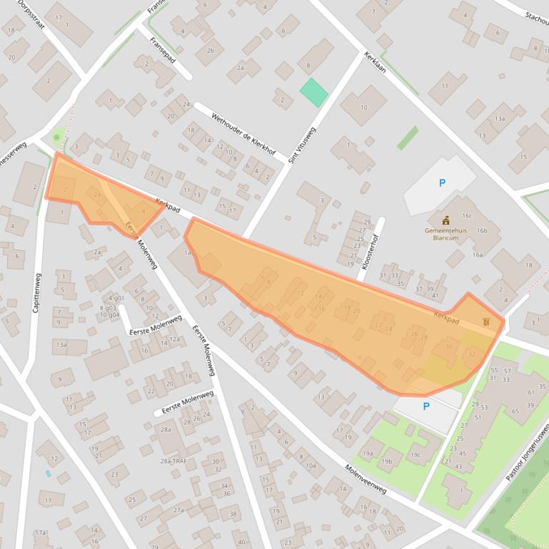 Kaart van postcodegebied 1261TJ.