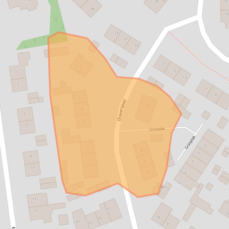 Kaart van postcodegebied 1261TZ.