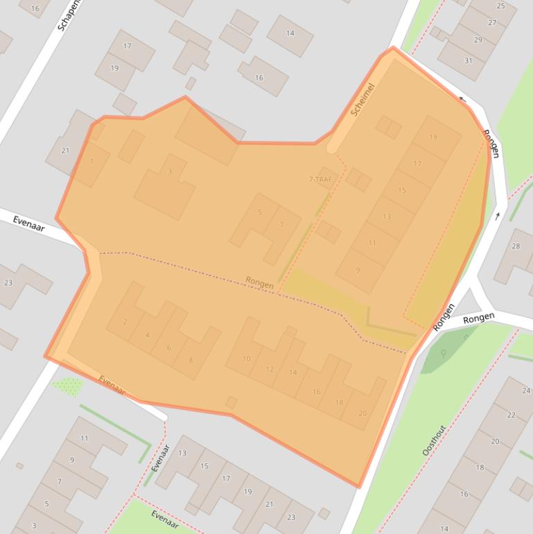 Kaart van postcodegebied 1261VC.