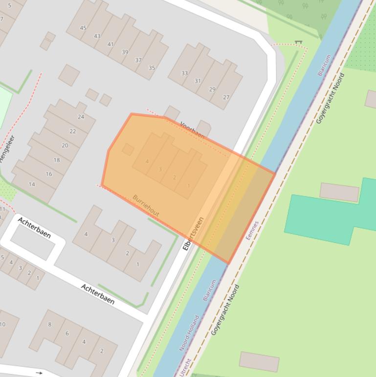 Kaart van postcodegebied 1261VE.