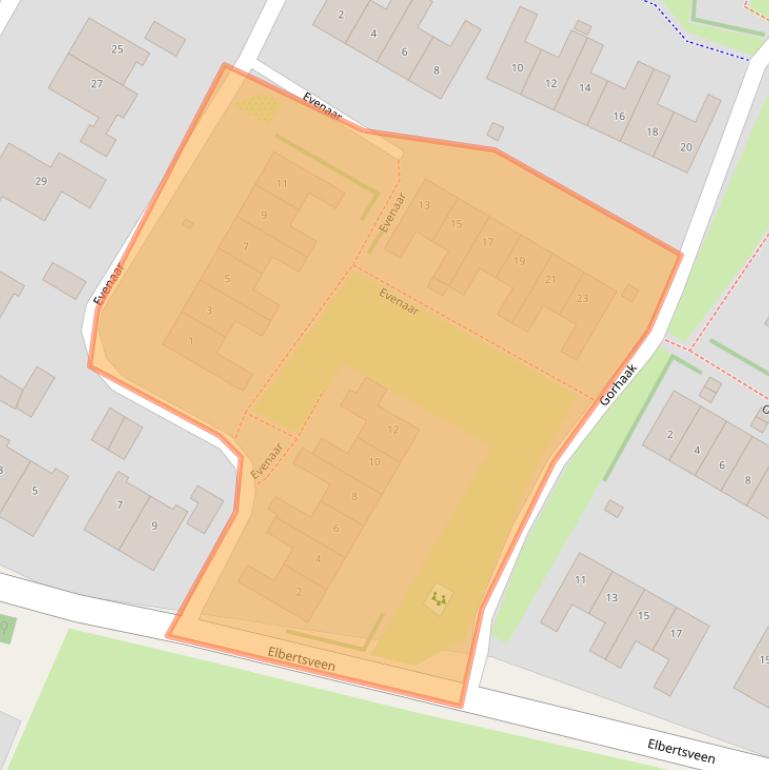 Kaart van postcodegebied 1261VN.