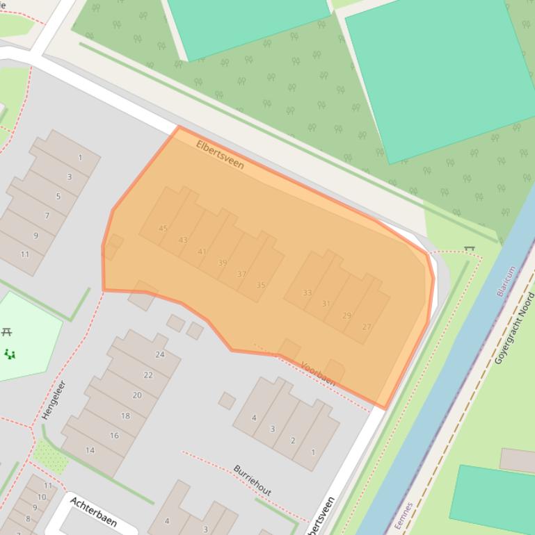 Kaart van postcodegebied 1261VR.