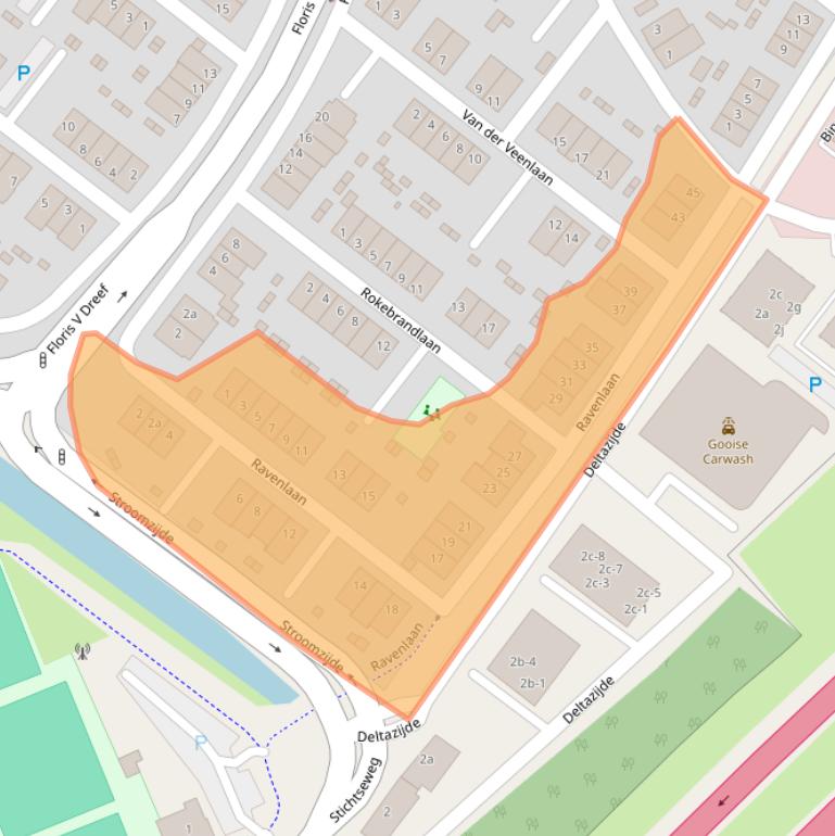 Kaart van postcodegebied 1261WT.