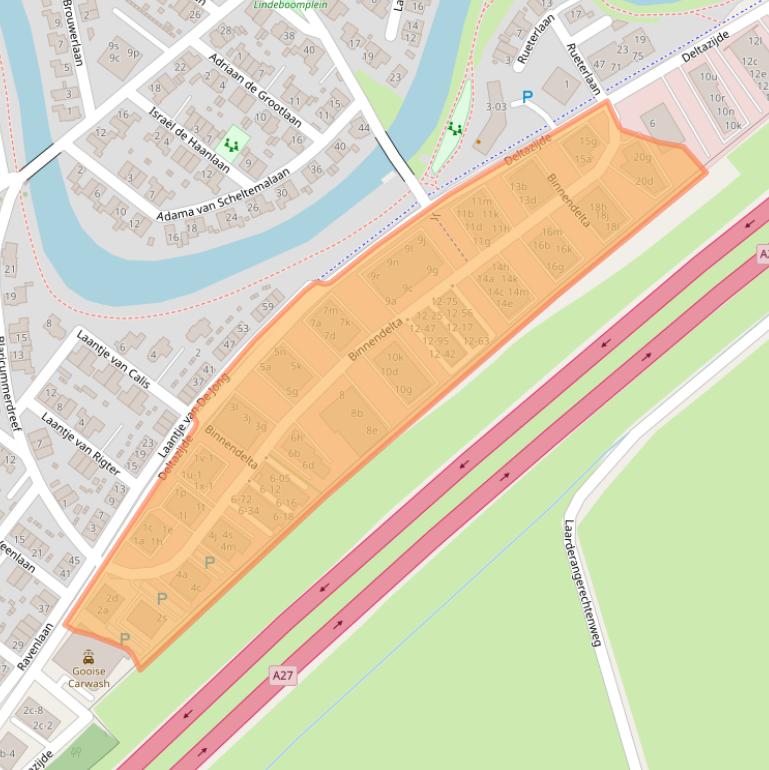 Kaart van postcodegebied 1261WZ.