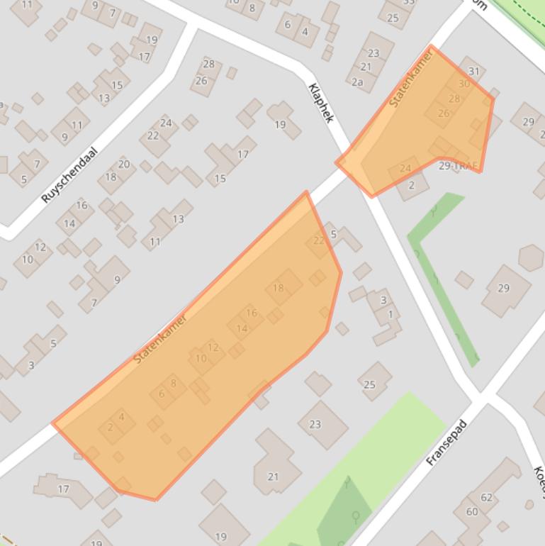 Kaart van postcodegebied 1261XK.