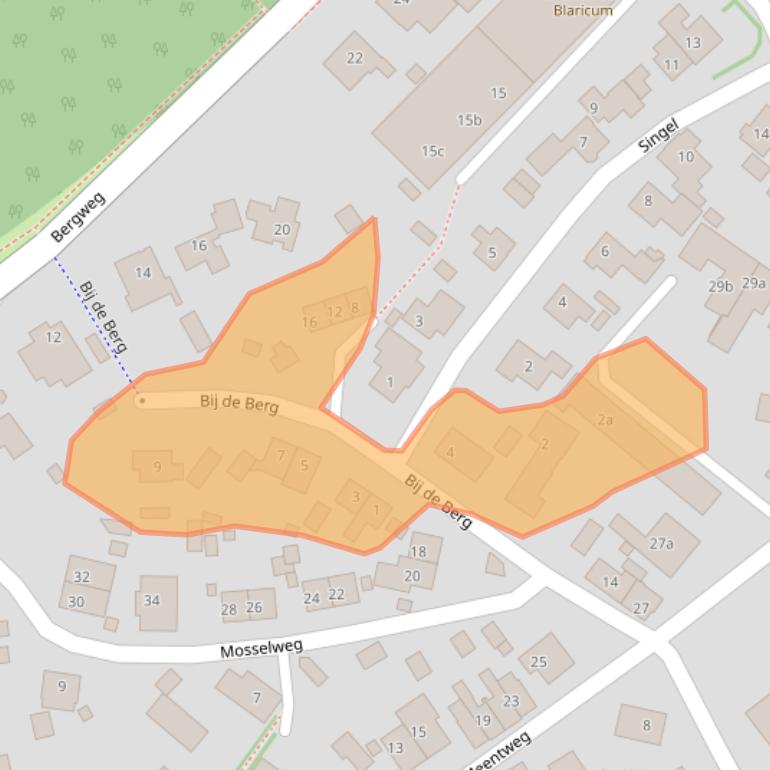 Kaart van postcodegebied 1261XN.