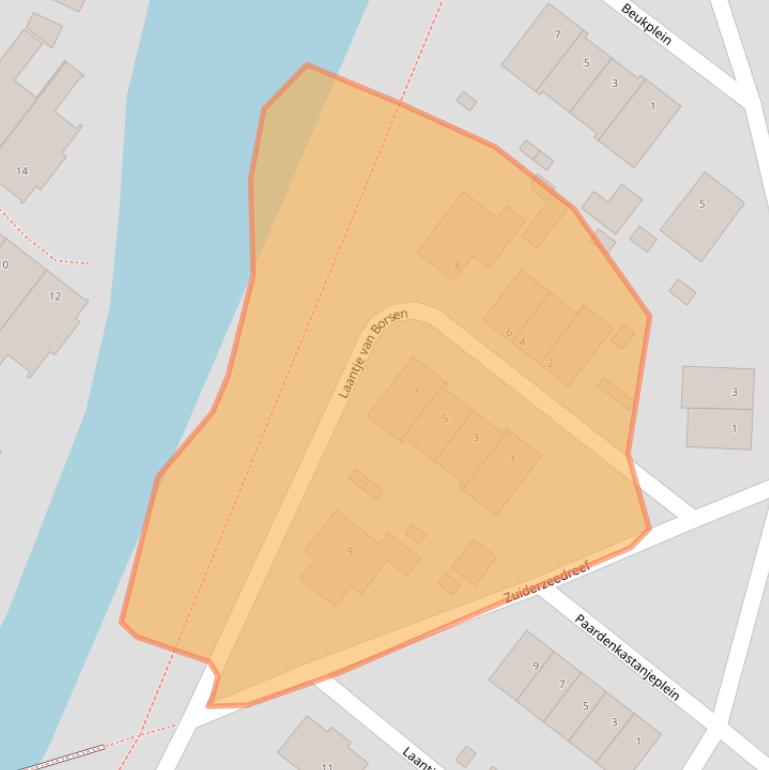 Kaart van postcodegebied 1261ZD.