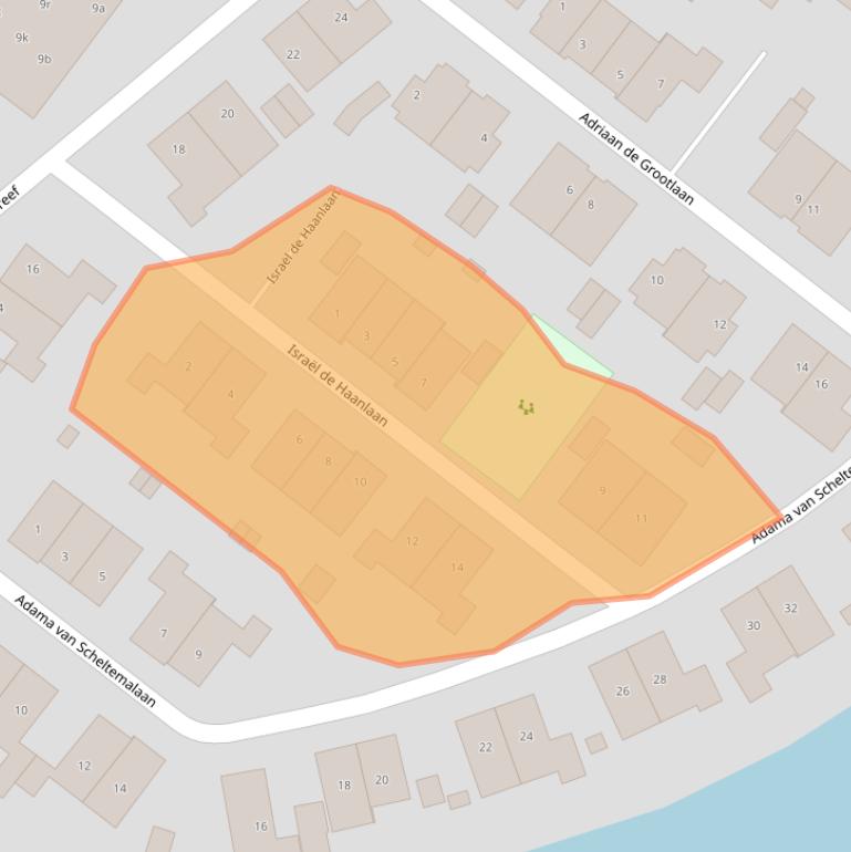 Kaart van postcodegebied 1262AG.