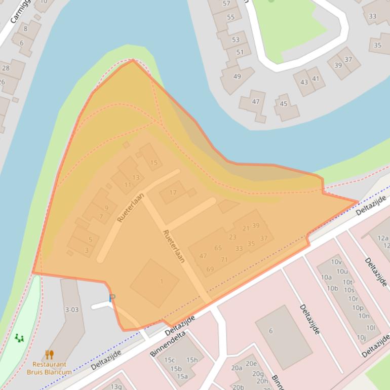 Kaart van postcodegebied 1262BA.