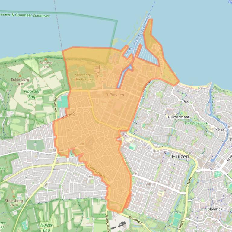 Kaart van postcodegebied 1271.