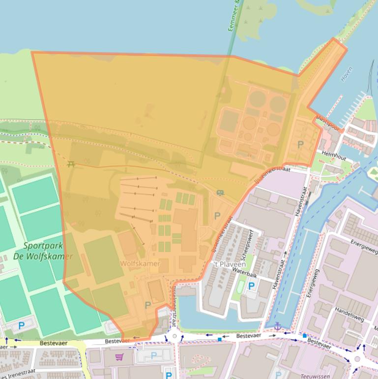 Kaart van postcodegebied 1271AA.