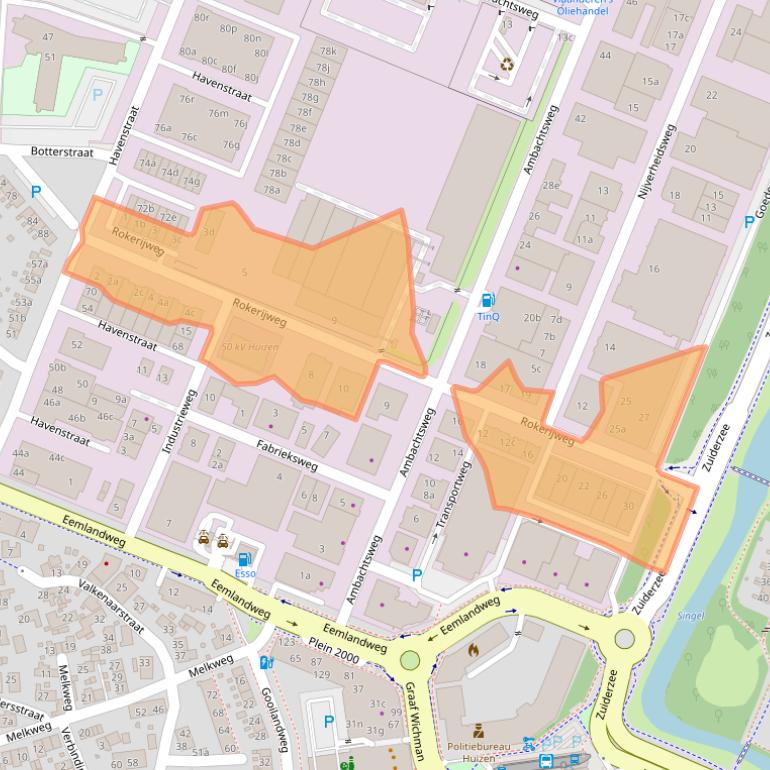 Kaart van postcodegebied 1271AH.