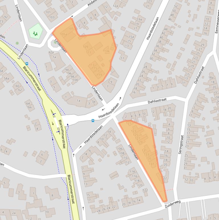 Kaart van postcodegebied 1271AZ.