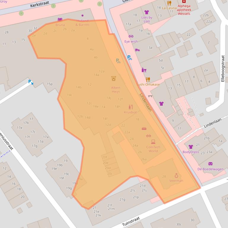 Kaart van postcodegebied 1271BA.