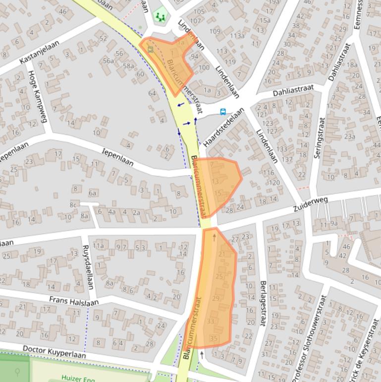 Kaart van postcodegebied 1271BK.