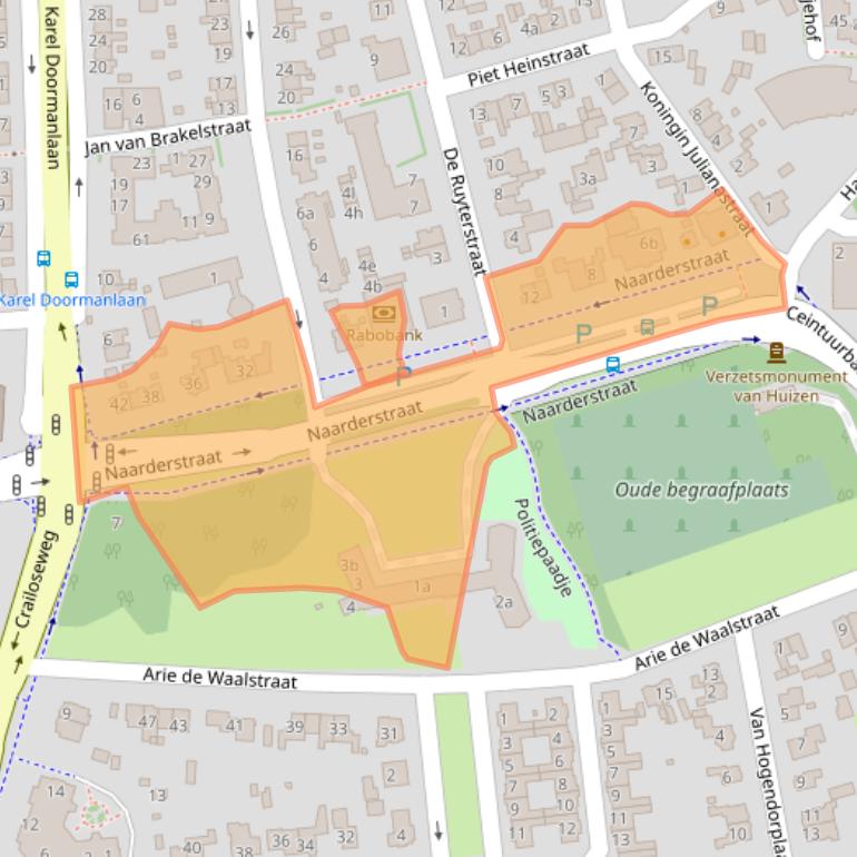 Kaart van postcodegebied 1271CE.