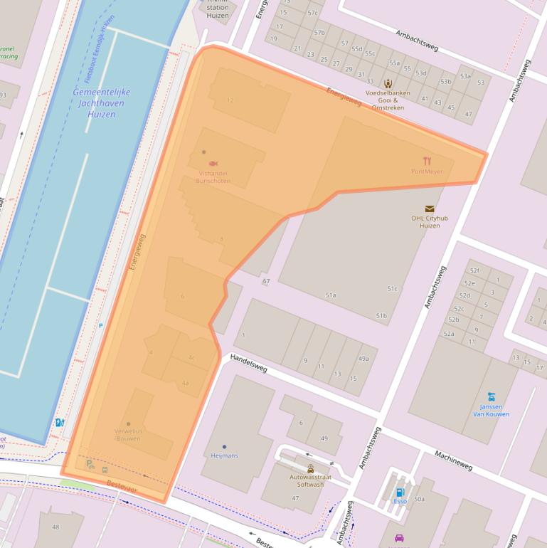 Kaart van postcodegebied 1271ED.