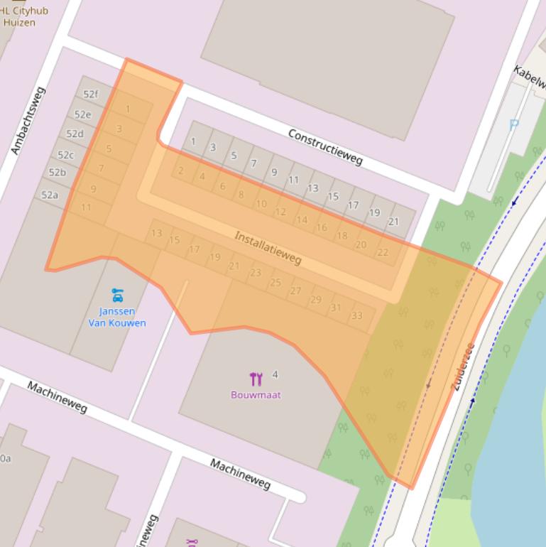 Kaart van postcodegebied 1271EM.