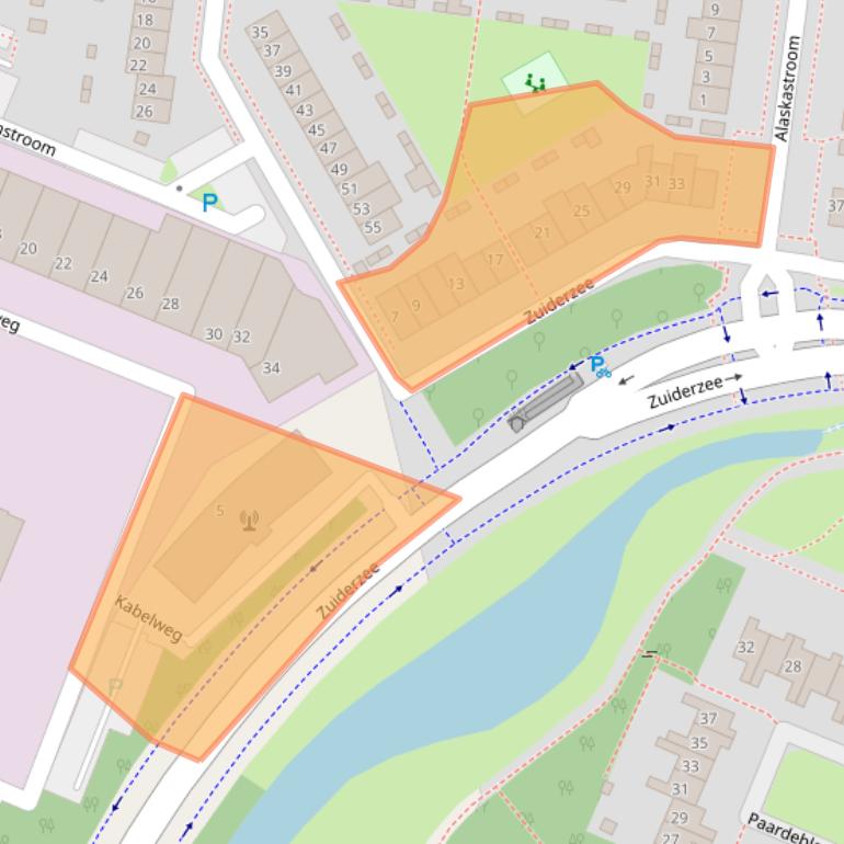 Kaart van postcodegebied 1271EP.