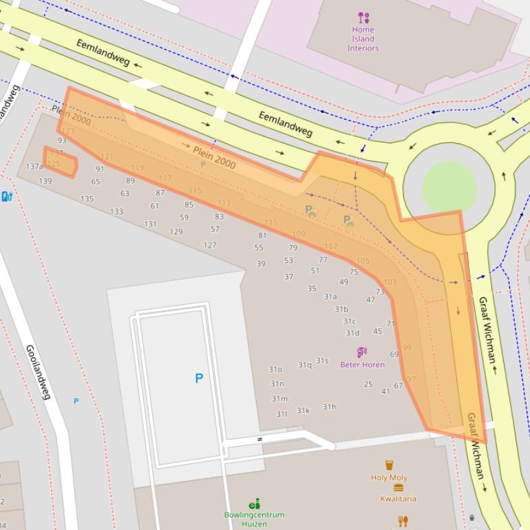 Kaart van postcodegebied 1271KN.