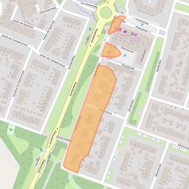 Kaart van postcodegebied 1271KW.