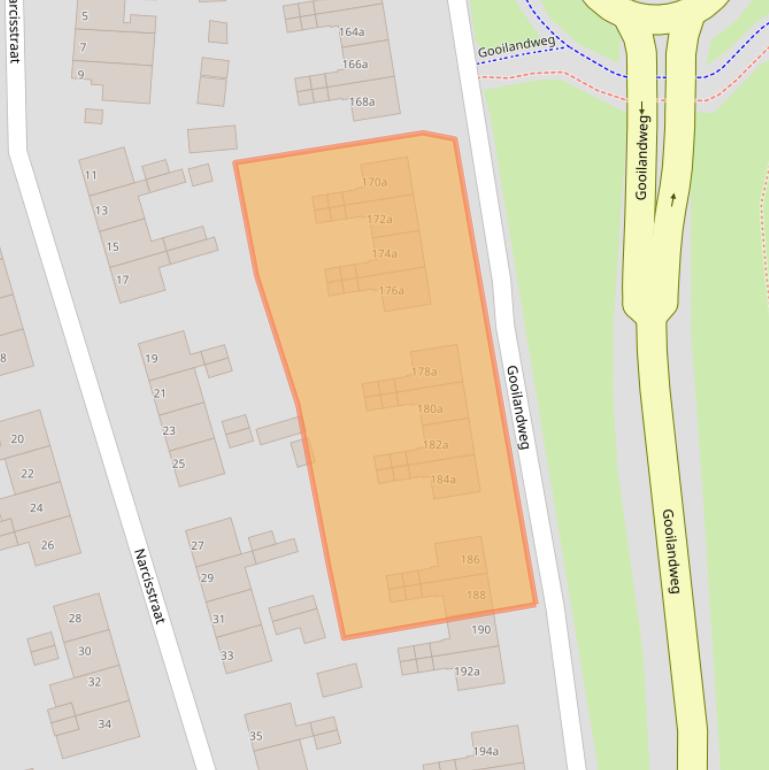 Kaart van postcodegebied 1271LC.