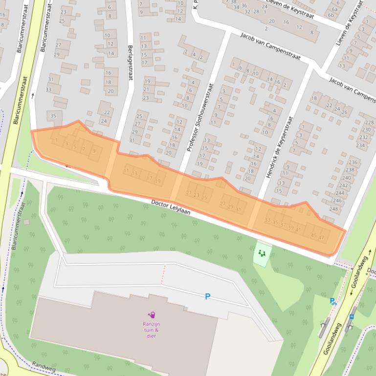 Kaart van postcodegebied 1271LG.