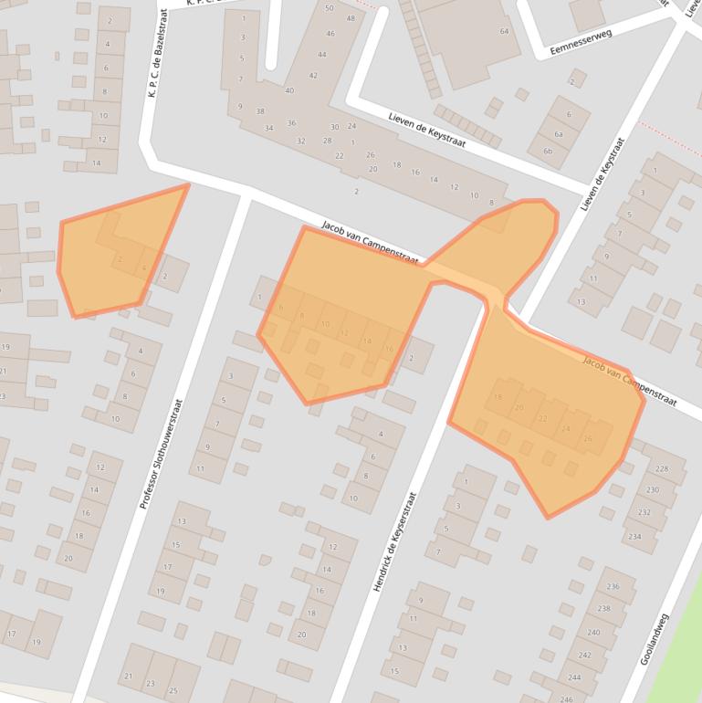 Kaart van postcodegebied 1271LP.