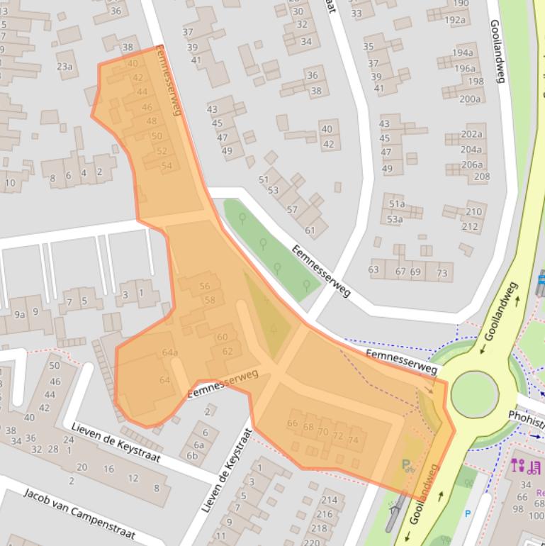 Kaart van postcodegebied 1271LW.