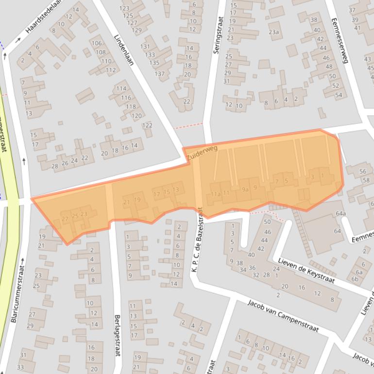Kaart van postcodegebied 1271LX.