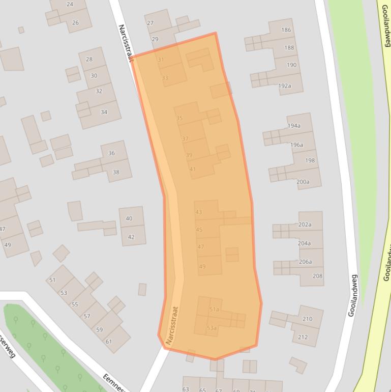 Kaart van postcodegebied 1271NE.