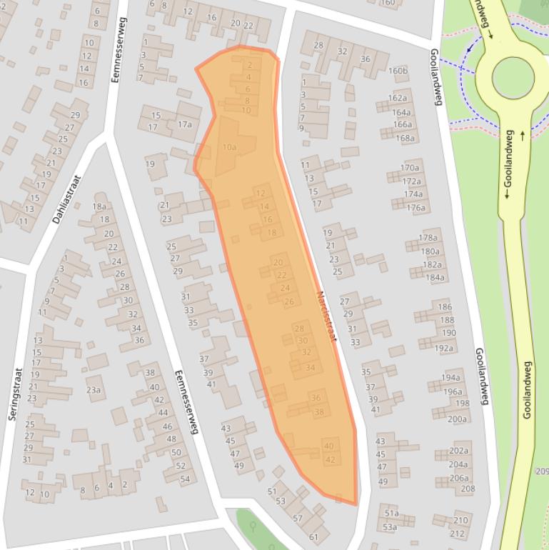 Kaart van postcodegebied 1271NG.