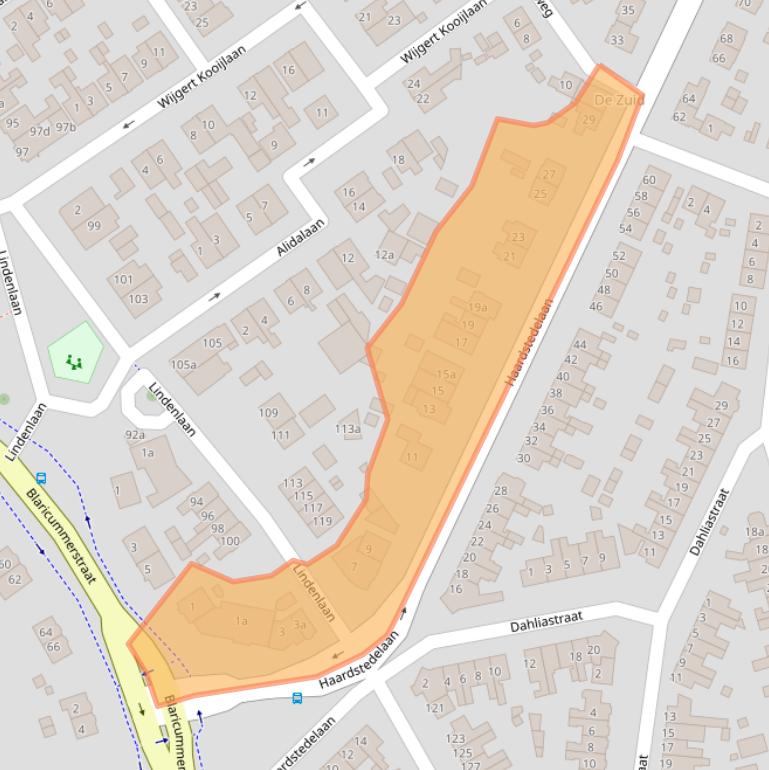 Kaart van postcodegebied 1271NK.