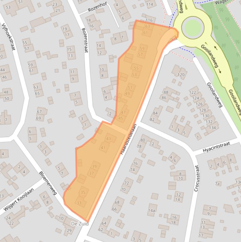 Kaart van postcodegebied 1271NL.