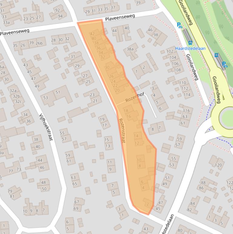 Kaart van postcodegebied 1271NT.