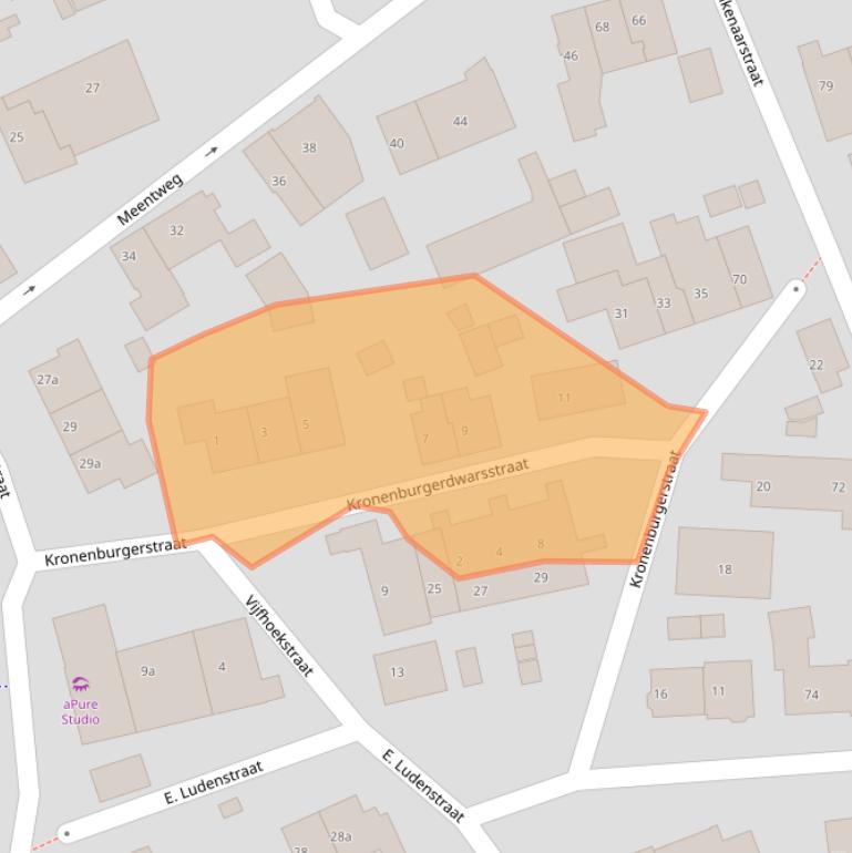 Kaart van postcodegebied 1271PR.