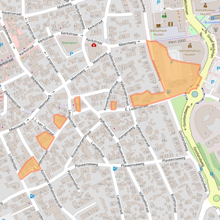 Kaart van postcodegebied 1271PS.