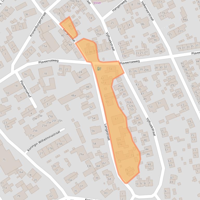 Kaart van postcodegebied 1271RA.