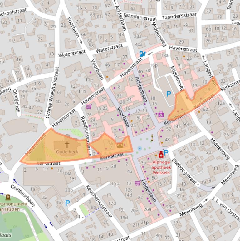 Kaart van postcodegebied 1271RJ.