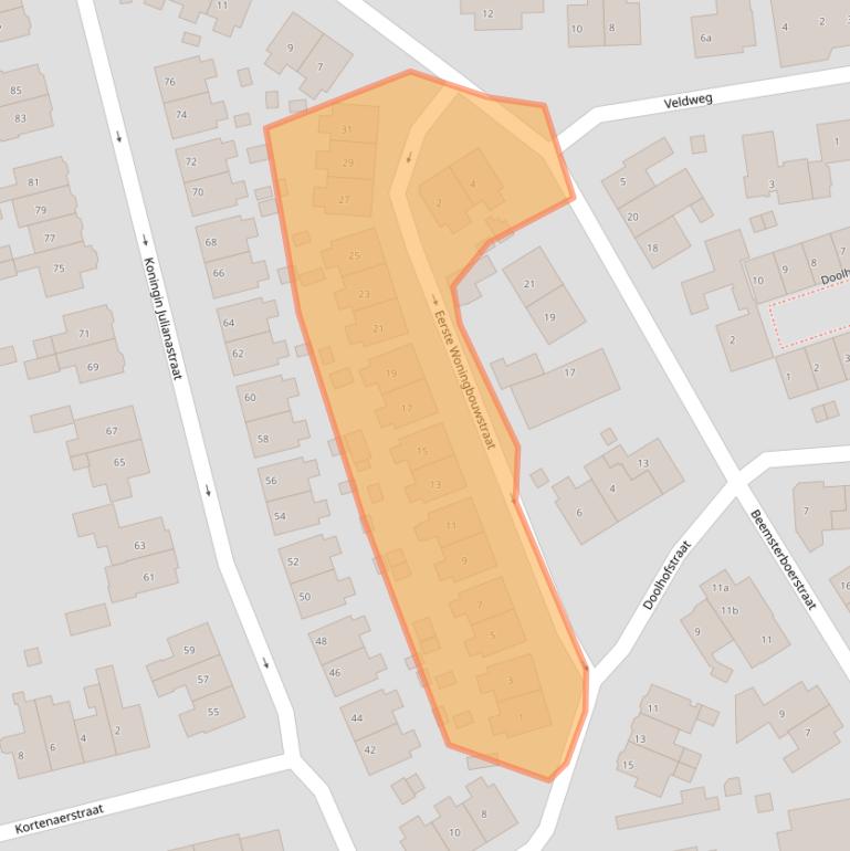 Kaart van postcodegebied 1271SH.