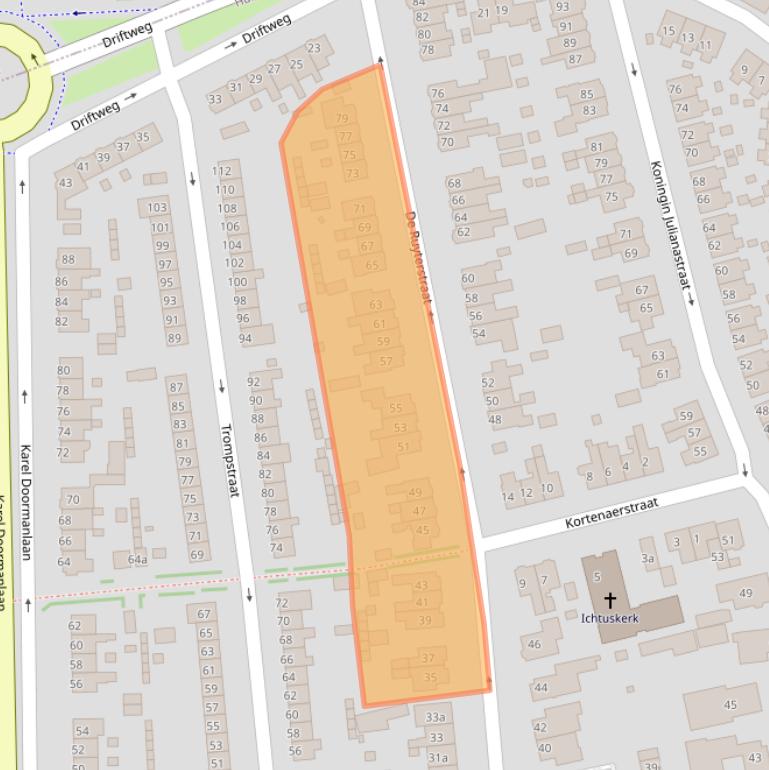 Kaart van postcodegebied 1271ST.