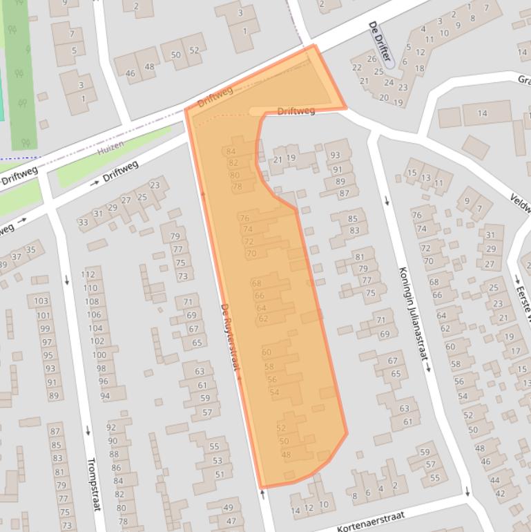 Kaart van postcodegebied 1271SW.