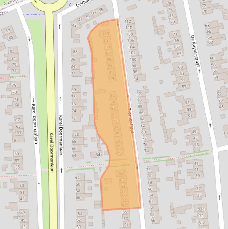 Kaart van postcodegebied 1271SZ.