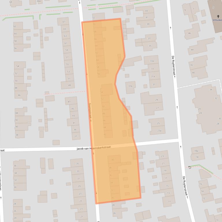 Kaart van postcodegebied 1271TB.