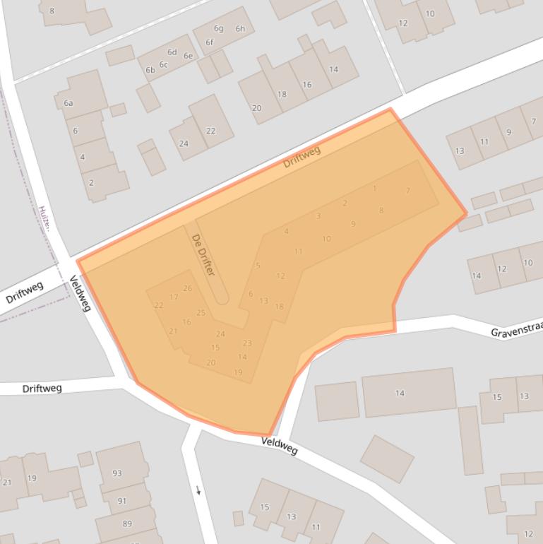 Kaart van postcodegebied 1271WH.