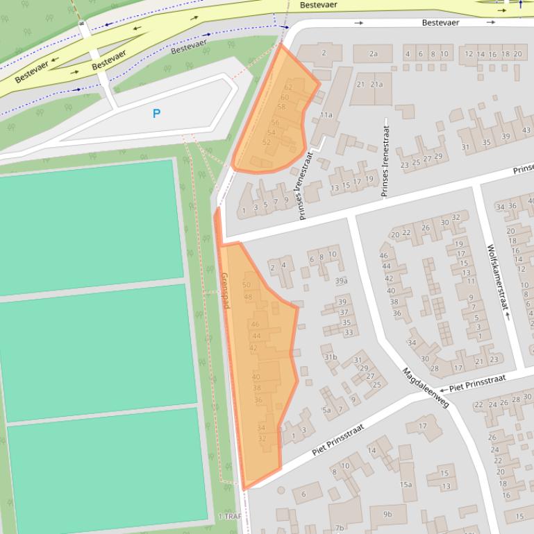 Kaart van postcodegebied 1271XR.